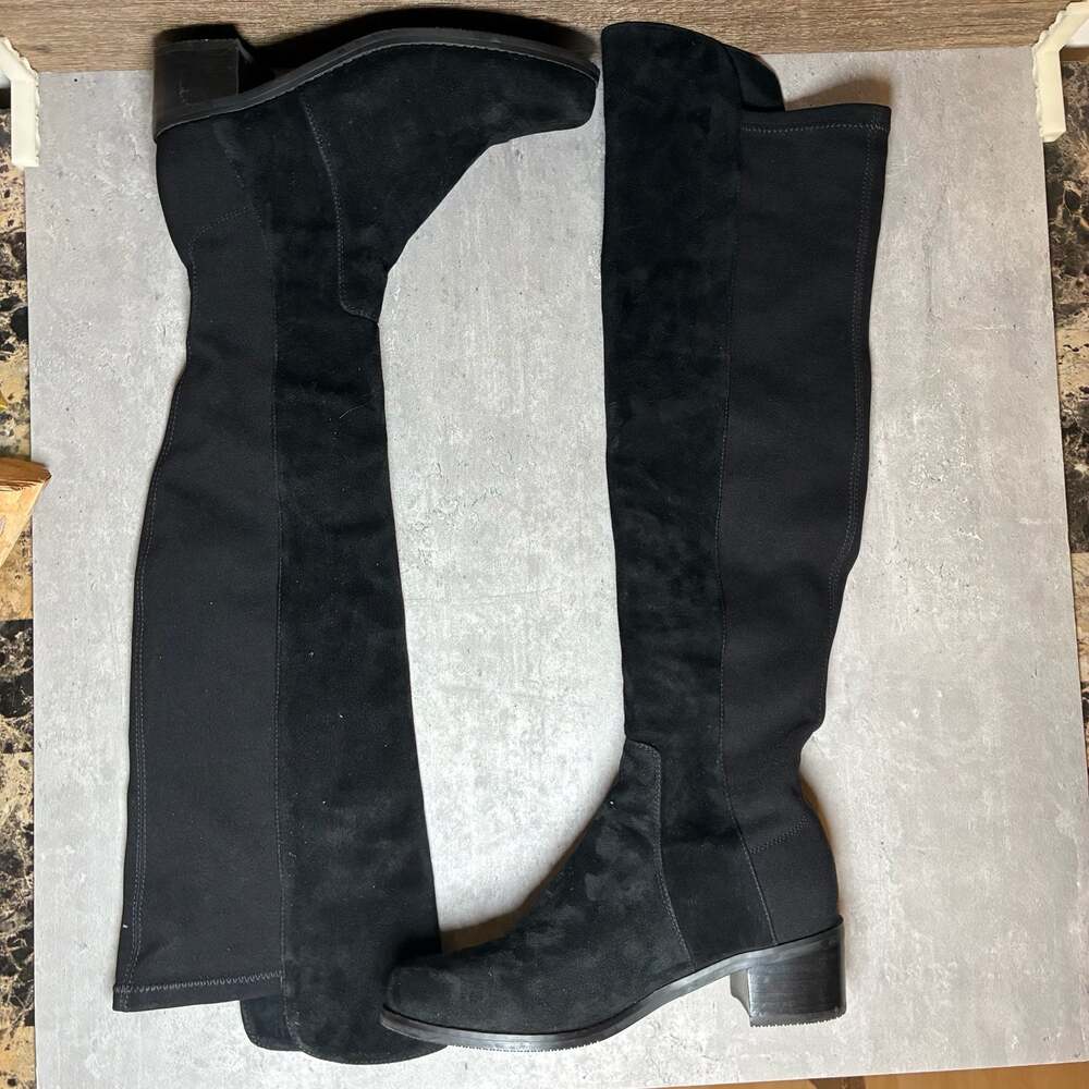Stuart Weitzman Black Suede Over-the-Knee Boots Size 37